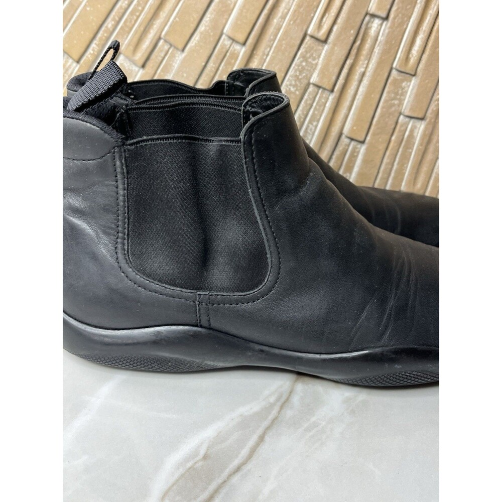 Vtg Prada Men Sport Chelsea Boots 0828 Gore Black Leather Sz Uk 7.5 Us 8.5 Shoes - Picture 4 of 11